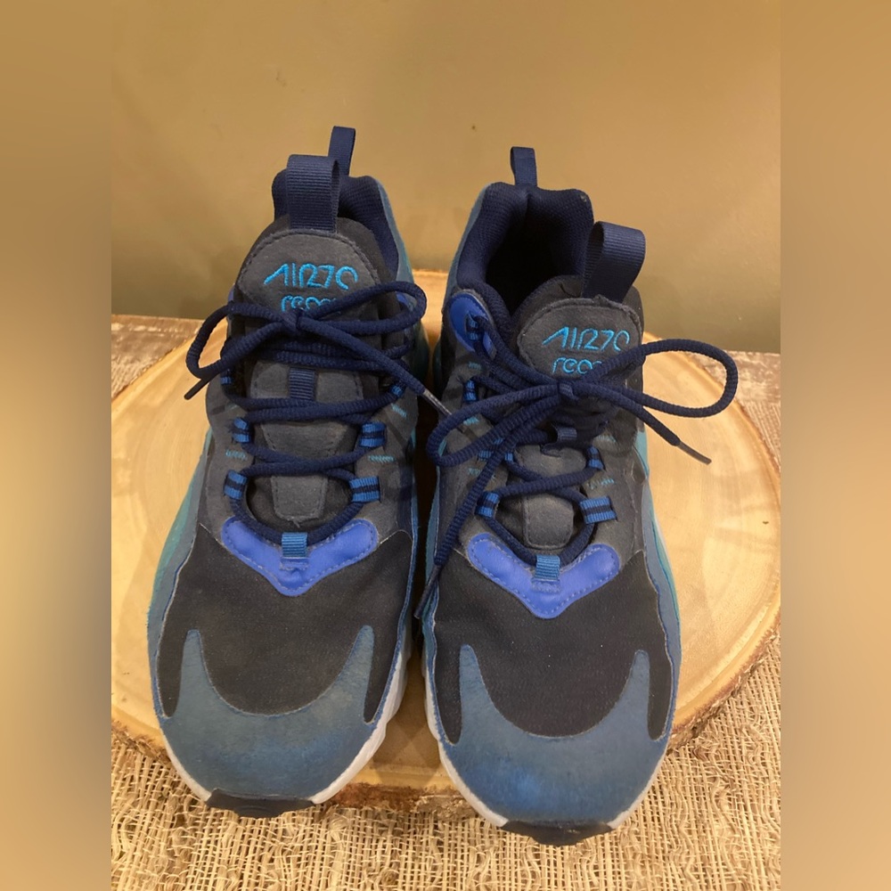 Nike Air Max‎ 270 React GS Shoes Blue Kids Youth 7Y Womens 8.5 - 9 BQ0103-400